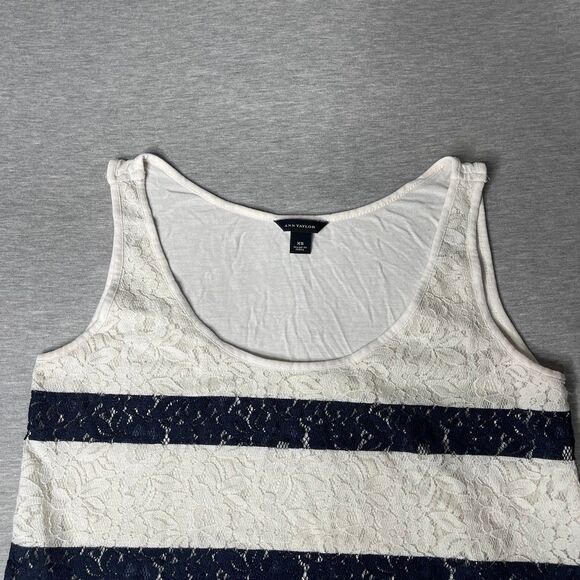 Ann Taylor Women’s Striped Lace Front Tank Top - Picture 11 of 12